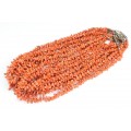 OFERTA : coliere de coral natural, rosu-somon. Italia. anii ' 50